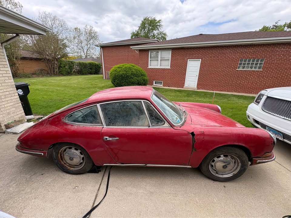 Red 1968 Porsche 912 manual coupe barn find For Sale