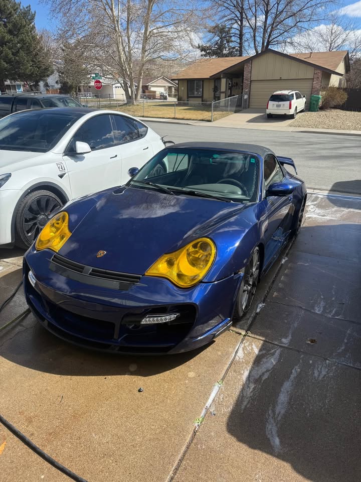 Blue 2003 Porsche 911 manual convertible For Sale